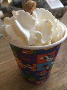 Hot chocolate and whipped cream at Sinterklaas